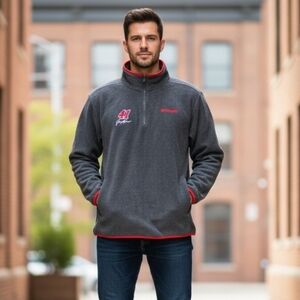 Nascar 1/4 Zip Fleece Pullover Jimmy Spencer 41 Mens L